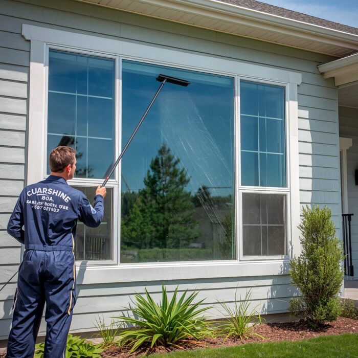 Professional window cleaning service for a residential home in Boise, Idaho